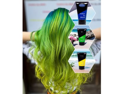 NEON HAIR 3 barvy Arctic Blue, Neon Lime & Lemonade