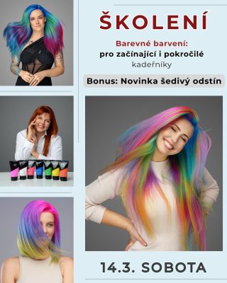 ŠKOLENÍ BAREVNÝCH VLASŮ - pro začínající i pokročilé kadeřnice. 🔹Chcete mít jistotu, že barvy vyjdou tak, jak mají, ale...