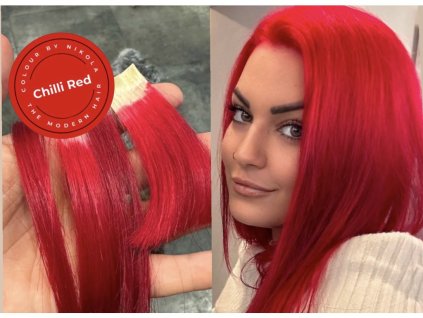 Colour by Nikola to profesjonalne farby do włosów CHILLI RED, które są używane w salonach fryzjerskich, ale ć w domu.