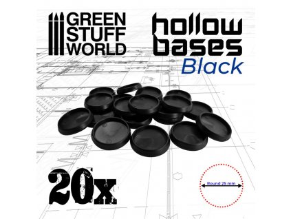 HOLLOW BASES: PLASTIC ROUND 25MM
