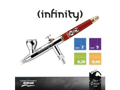 AIRBRUSH: INFINITY CR PLUS - 2V1 - 0,2 + 0,4MM, 2 + 5ML, QUICK FIX