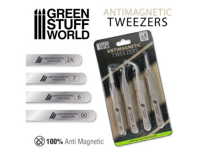 4X ANTI-MAGNETIC TWEEZERS (MODELÁŘSKÉ PINZETY)