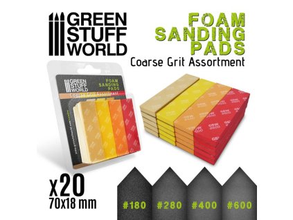 SANDING PADS: FOAM - COARSE GRIT ASSORTMENT (BRUSNÉ DESTIČKY)