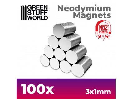 NEODYMIUM 3X1MM - SET 100X  (N52)