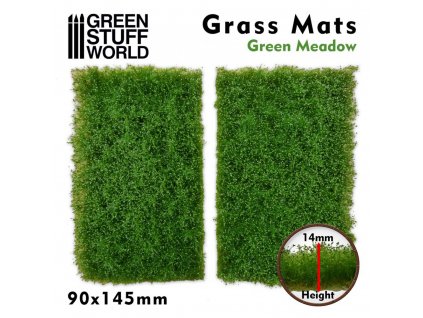 GRASS MAT: 90X145MM GREEN MEADOW