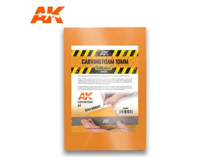 AK INTERACTIVE CARVING FOAM: 10MM A4 SIZE (ŘEZACÍ PĚNA)  (305 X 228MM)