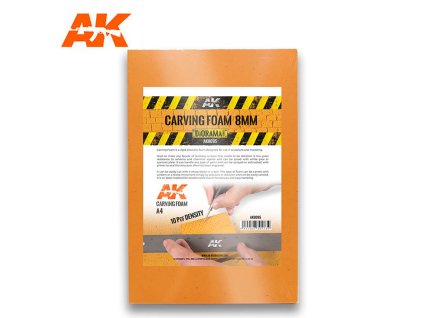 AK INTERACTIVE CARVING FOAM: 8MM A4 SIZE (ŘEZACÍ PĚNA)  (305 X 228MM)