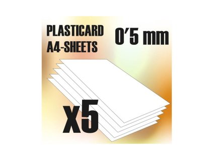 ABS: PLAIN SHEET 0,5MM PACK X5
