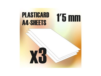 ABS PLASTICARD: PLAIN SHEET 1.5MM PACK X3