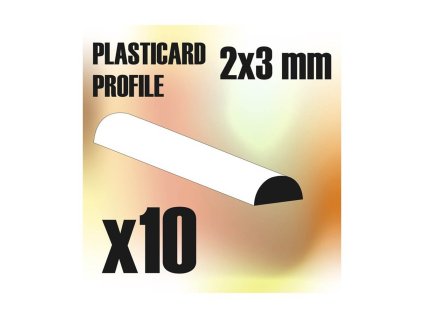 ABS PLASTICARD: SEMICIRCLE 2X3MM PACK
