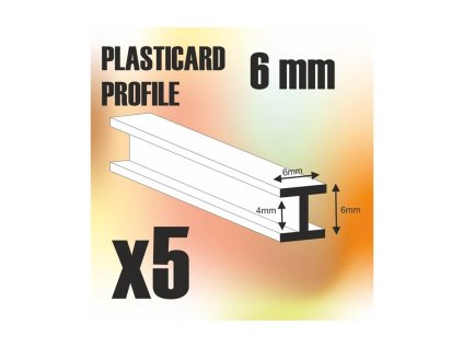 ABS PLASTICARD: H BEAM COLUMNS 6MM PACK