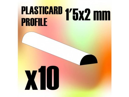 ABS PLASTICARD: SEMICIRCLE 1.5X2MM PACK