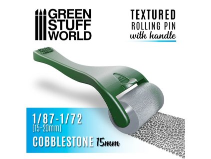 ROLLING PIN: TEXTURED WITH HANDLE COBBLESTONE (TEXTUROVACÍ VÁLEČEK)