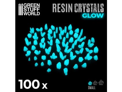 OBJECTS: SMALL CRYSTALS RESIN SET - GLOW AQUA TURQUOISE (RESINOVÉ KRYSTALY)