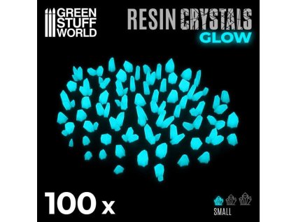 OBJECTS: SMALL CRYSTALS RESIN SET - GLOW AQUA TURQUOISE