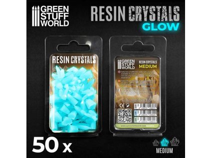 OBJECTS: MEDIUM CRYSTALS RESIN SET - GLOW AQUA TURQUOISE