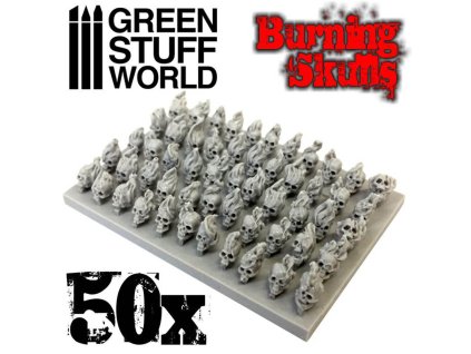 OBJECTS: BURNING HUMAN SKULLS RESIN SET