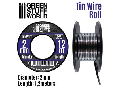 WIRE ROLL: TIN/PEWTER 2MM (CÍNOVÝ OHEBNÝ DRÁT)