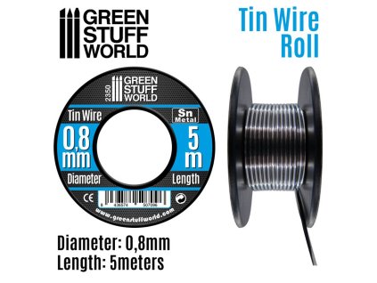 WIRE ROLL: TIN/PEWTER 0.8MM (CÍNOVÝ OHEBNÝ DRÁT)