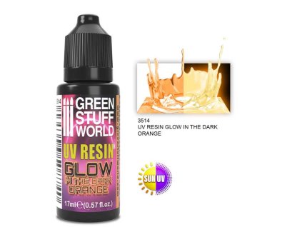 uv resin 17ml orange glow in the dark
