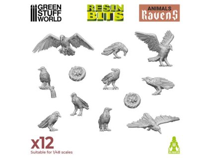 3d printed set ravens