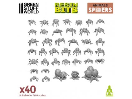 3d printed set small spiders