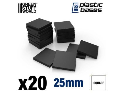 plastic square bases 25x25 mm