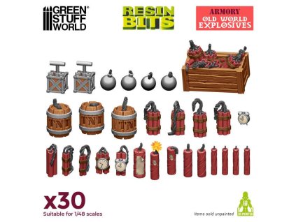 3d printed set old world explosives