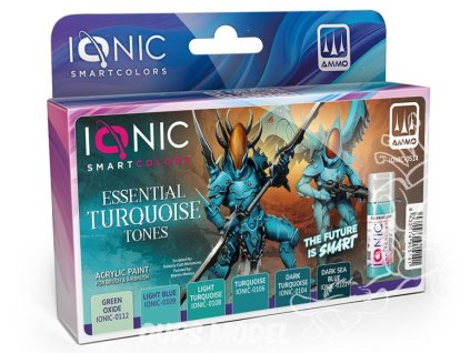 detail mig peinture ionic 0514 set turquoise essentiels 6 x 20ml