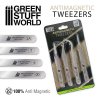 ANTI-MAGNETIC TWEEZERS - QUARTZ SET X4