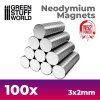 NEODYMIUM 3X2MM (N52) - SET 100X (MODELÁŘSKÉ MAGNETY)  (N52)