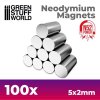 NEODYMIUM 5X2MM (N52) - SET 100X (MODELÁŘSKÉ MAGNETY)  (N52)