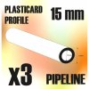 ABS PLASTICARD: ROUND TUBE PROFILE 15MM