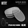 acrylic bases oval pill 75x42mm clear