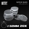 acrylic bases round 32 mm clear