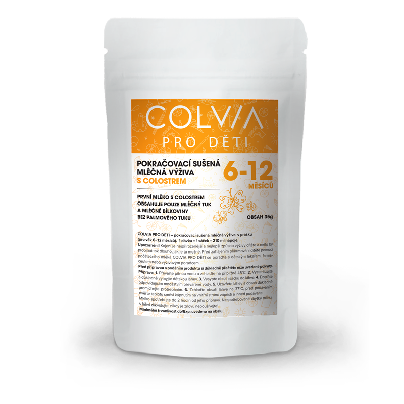 COLVIA Pokračovací kojenecké mléko s colostrem 6–12 měsíců, vzorek 35g