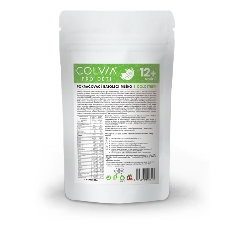 COLVIA Pokračovací batolecí mléko s colostrem 12+ měsíců, 500g