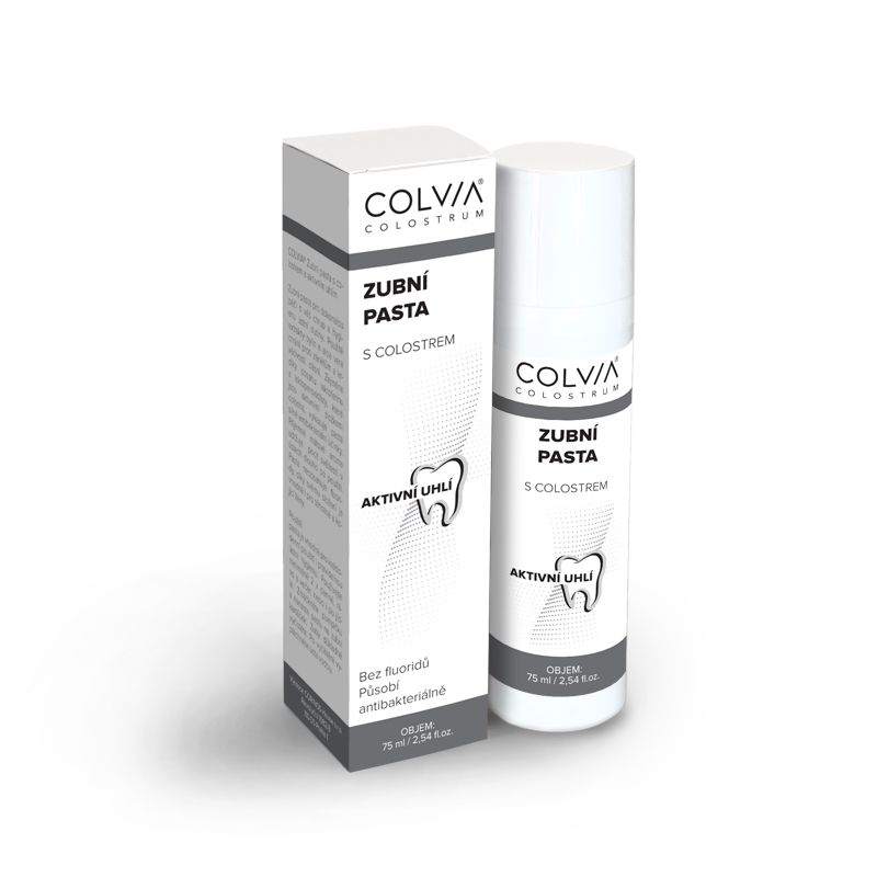 COLVIA Zubní pasta s colostrem a aktivním uhlím