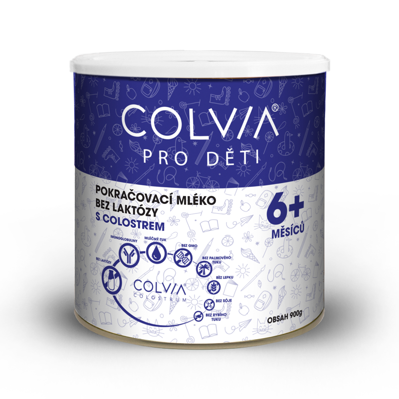 COLVIA Pokračovací mléko bez laktózy s colostrem 6+ měsíců, 900g