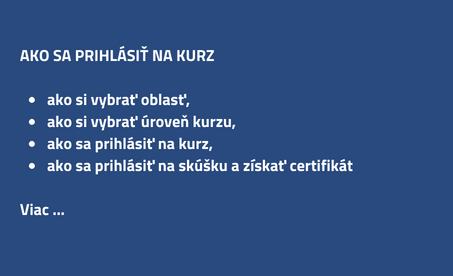 Ako sa prihlasit na kurz, na skusku a ako ziskat certifikat