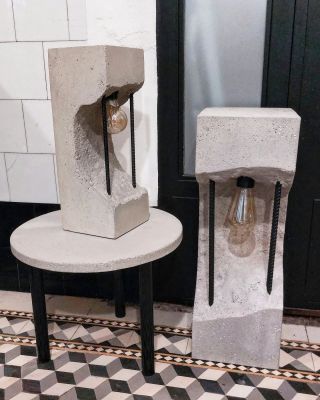 Malá a velká 💡 dvě betonové lampy "BIG CRASH" v různých velikostech hezký pospolu 😊