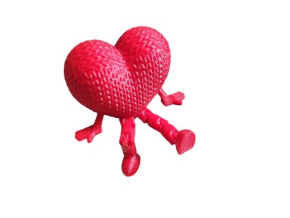 Pletené flexi srdce bílé pozadí