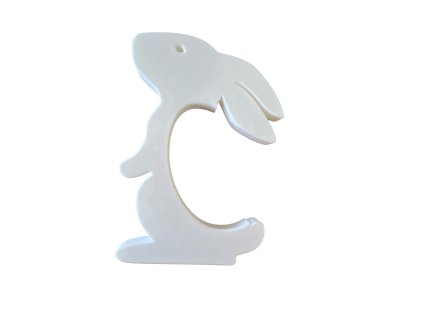 Zajíc na vajíčko bílé pozadí