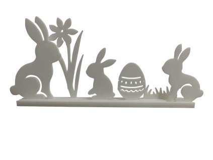 Zajičci s jajem s bílým pozadím