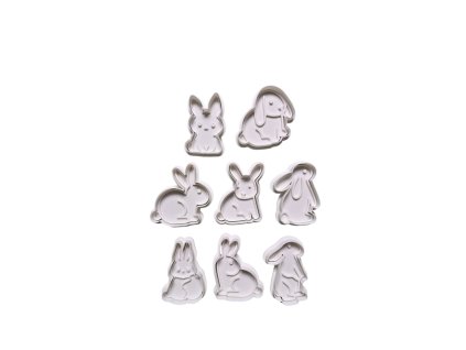 Vykrajovátka sada 8 kusů bílé pozadí