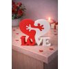 Skládací srdce s nápisem LOVE – Dvoudílná partnerská dekorace a puzzle