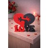 Skládací srdce s nápisem LOVE – Dvoudílná partnerská dekorace a puzzle