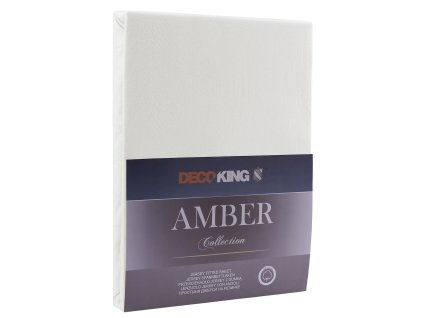 Bavlněné jersey prostěradlo Amber bílé Deco king