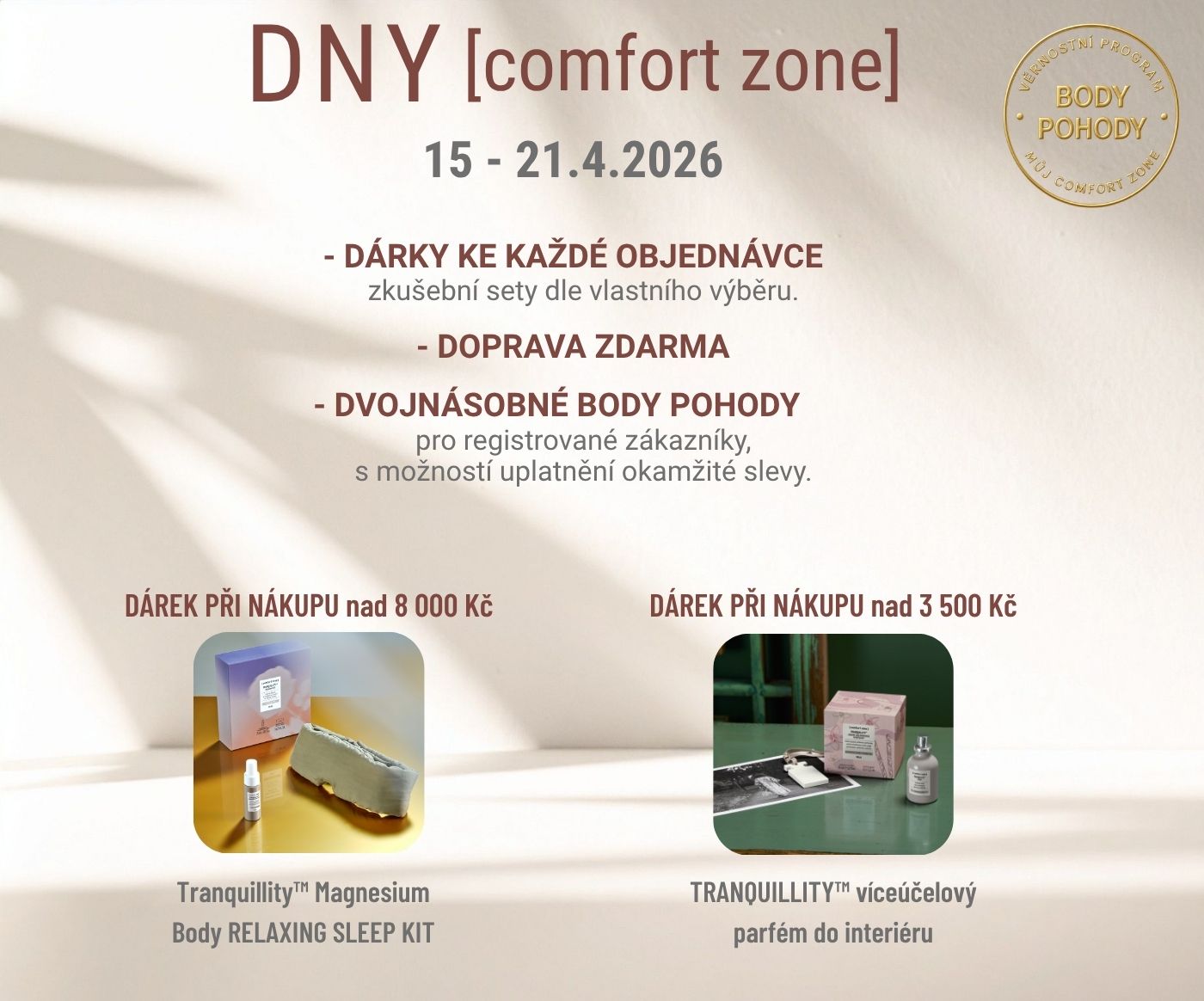 Dny comfort zone 2026