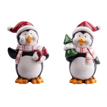 Vánoční dekorace ve tvaru tučňáci, 2 ks
